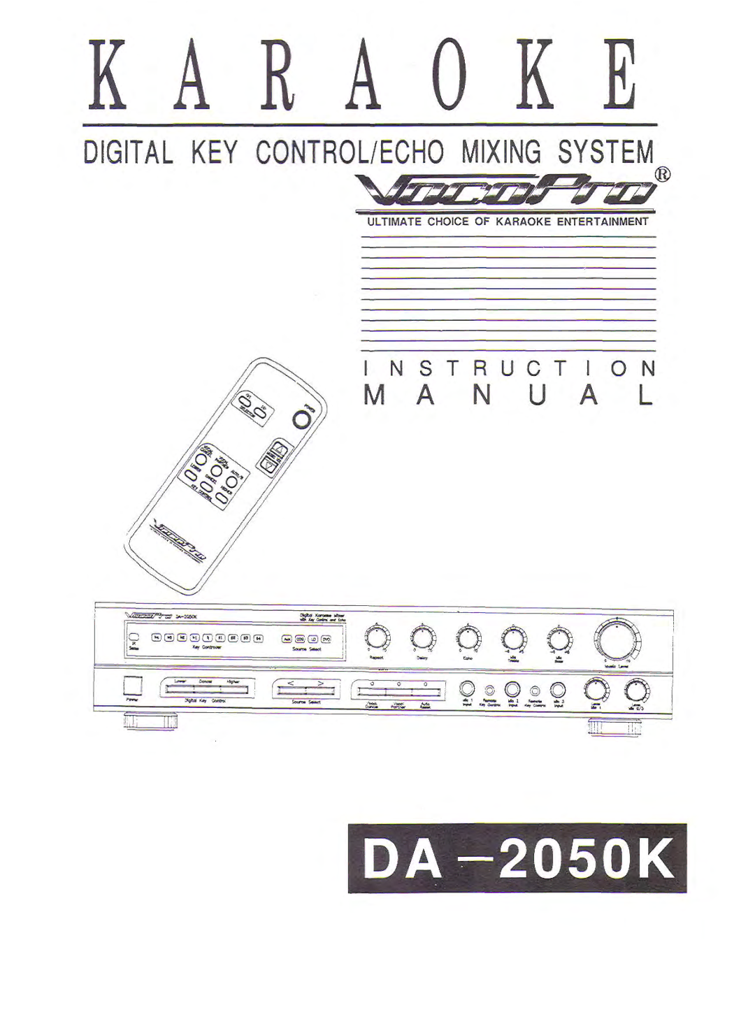 VocoPro DA-2050K manual 