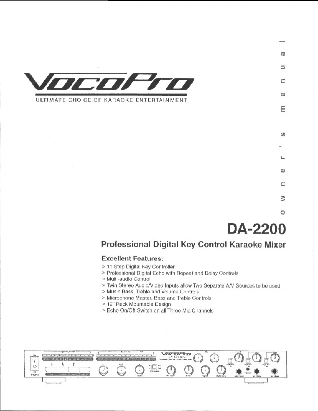 VocoPro DA-2200 manual 