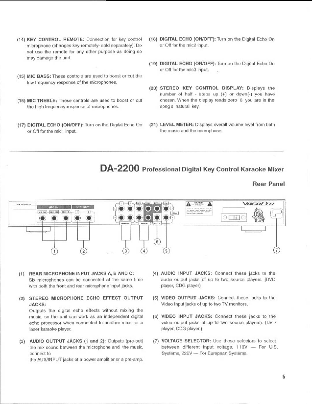 VocoPro DA-2200 manual 