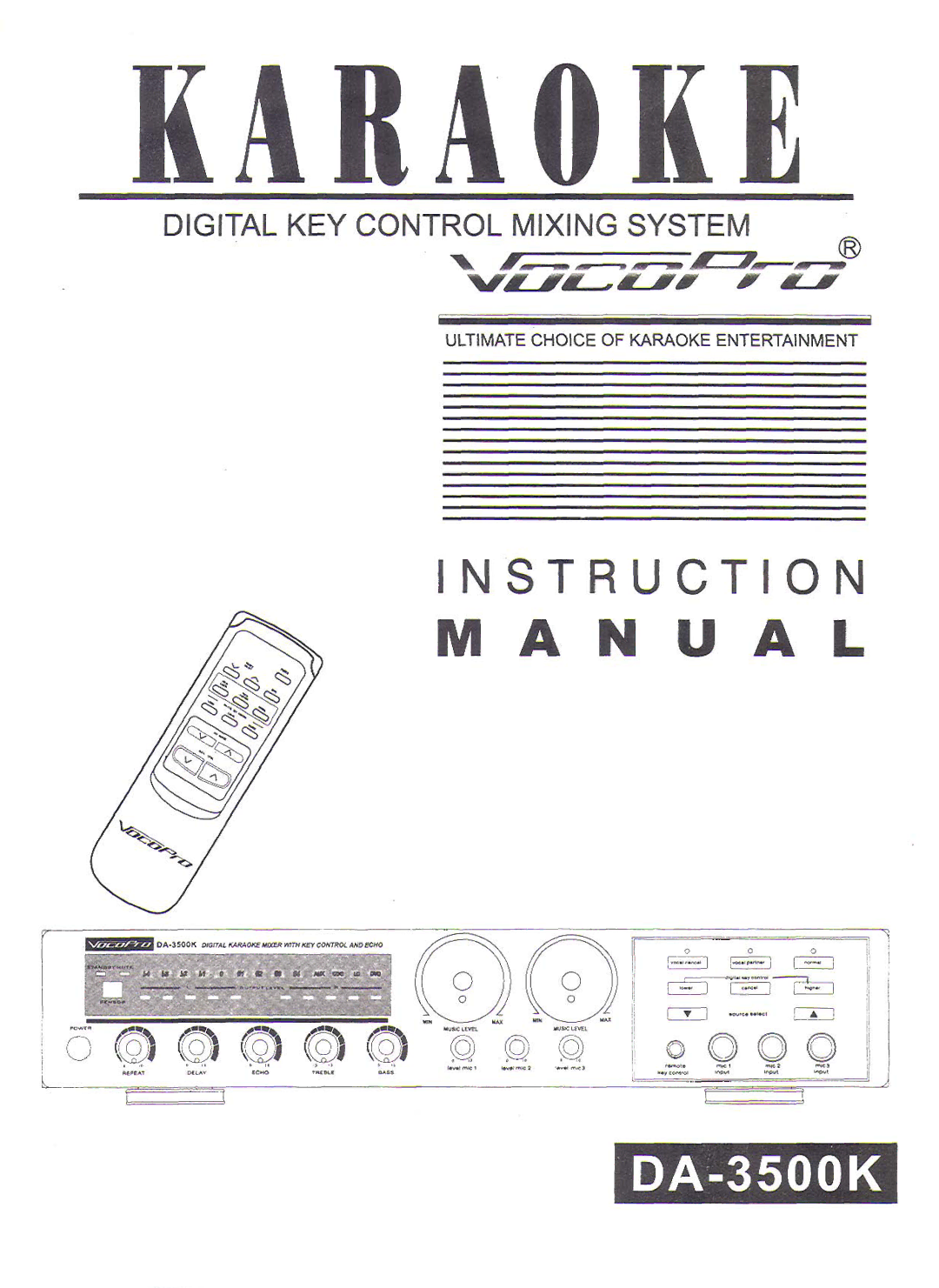 VocoPro DA-3500K manual 