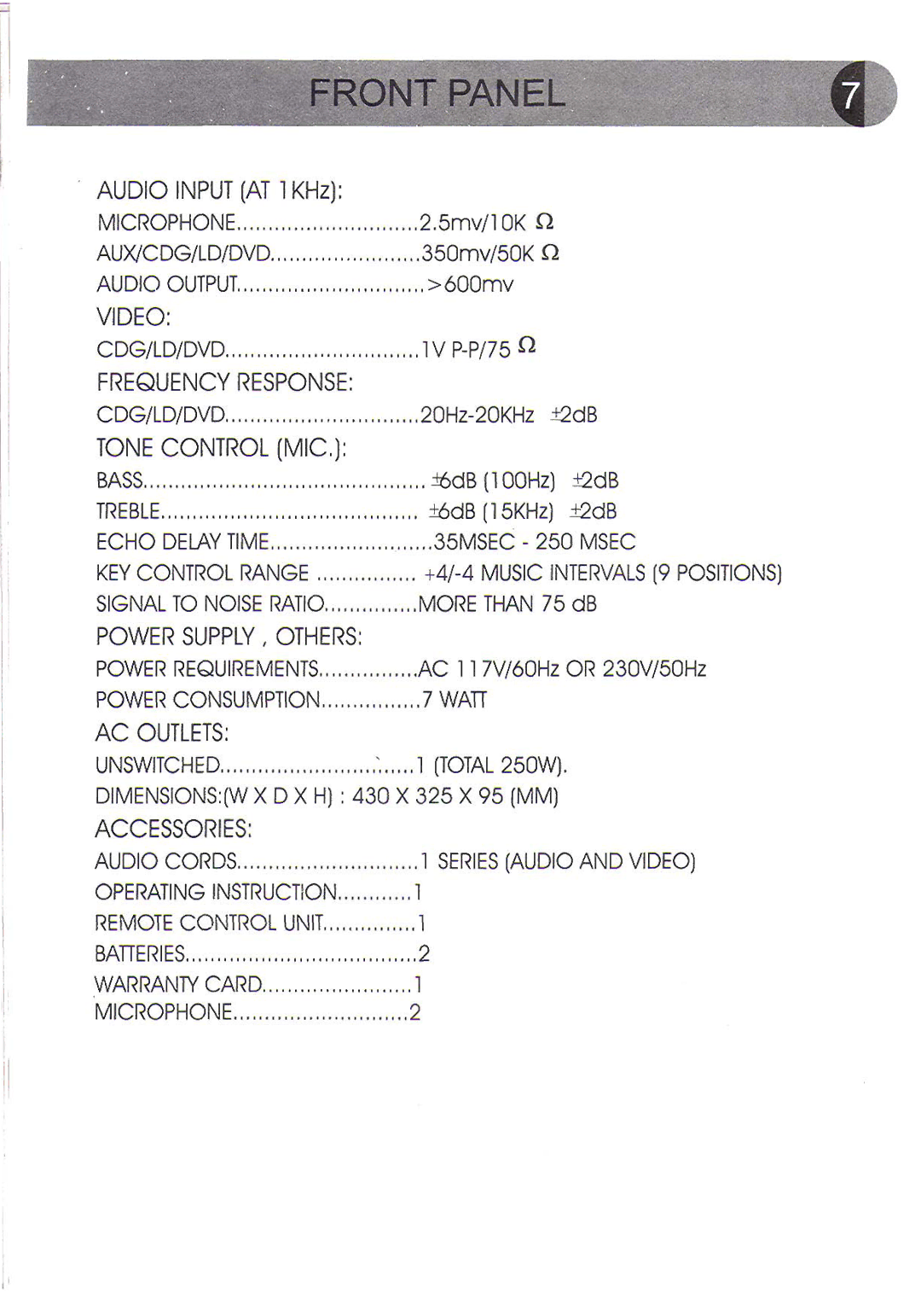 VocoPro DA-3500K manual 