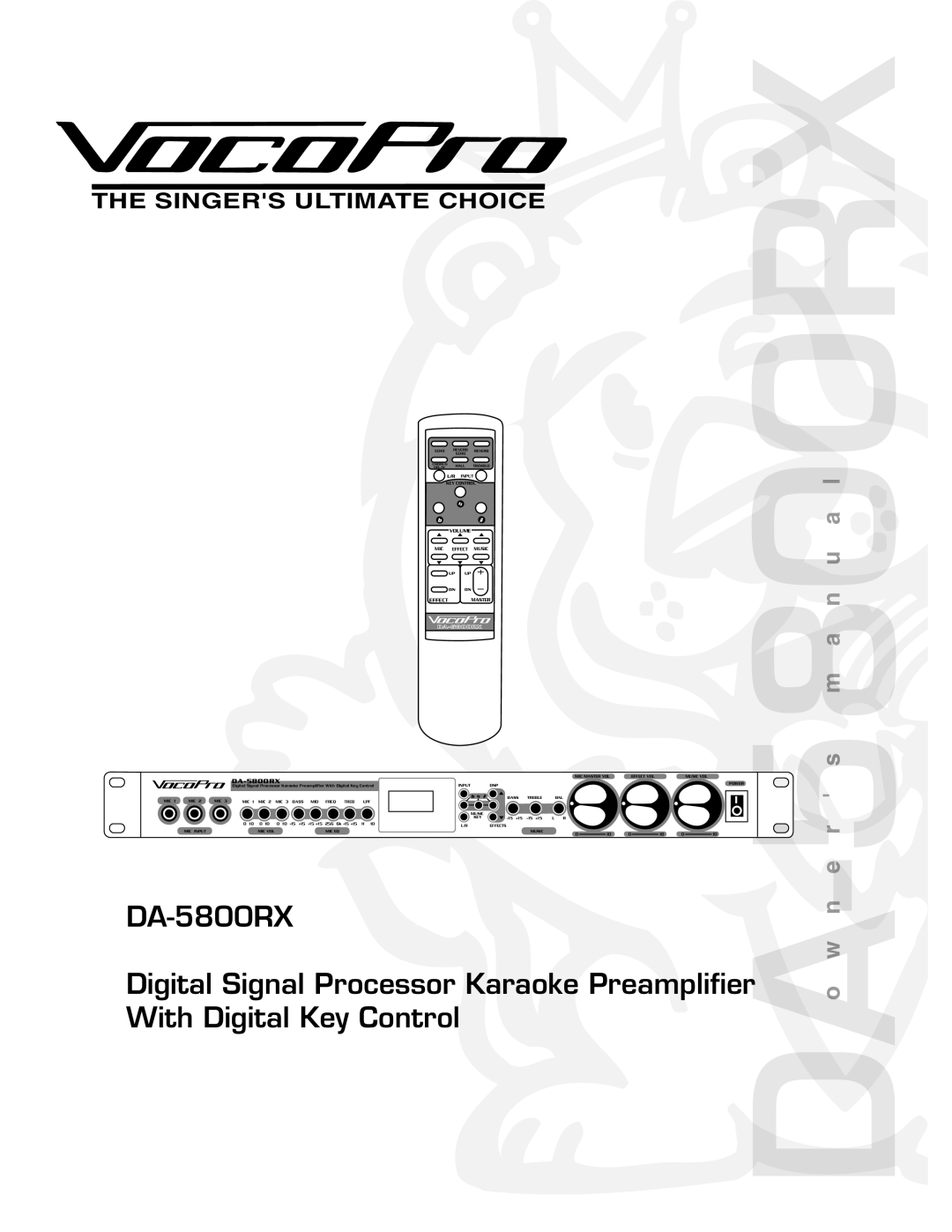 VocoPro DA-5800RX owner manual N e r s m a n u a l 