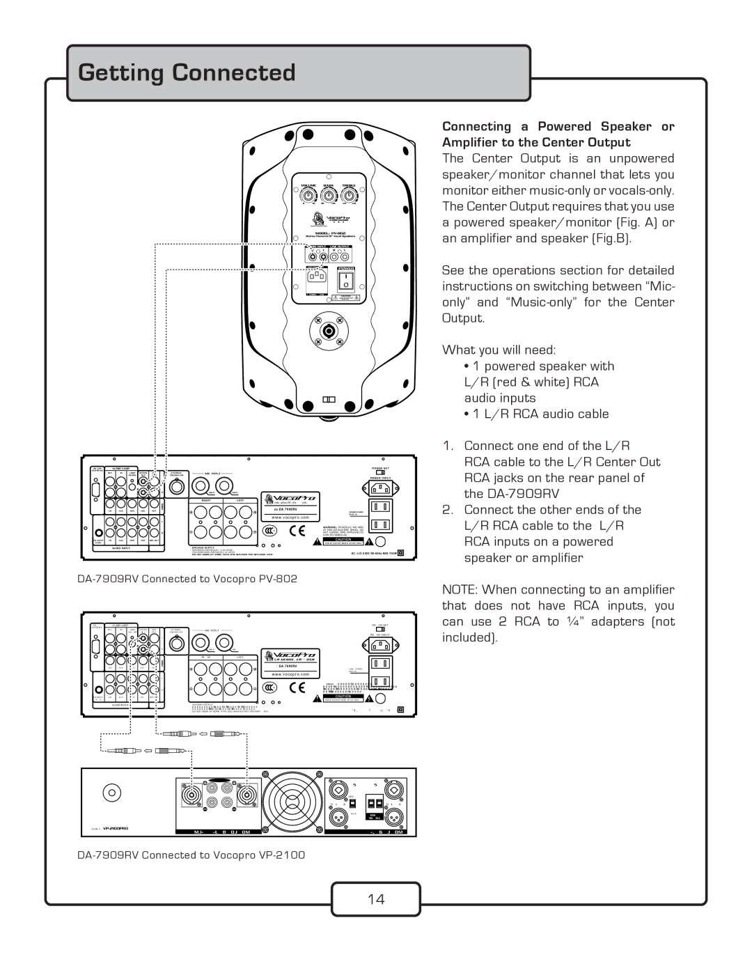 VocoPro DA-7909RV owner manual Included 