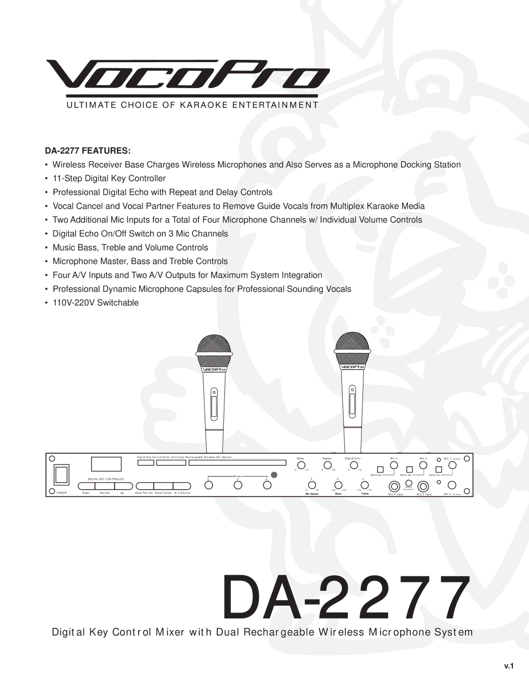 VocoPro DA2277 manual DA-2277 