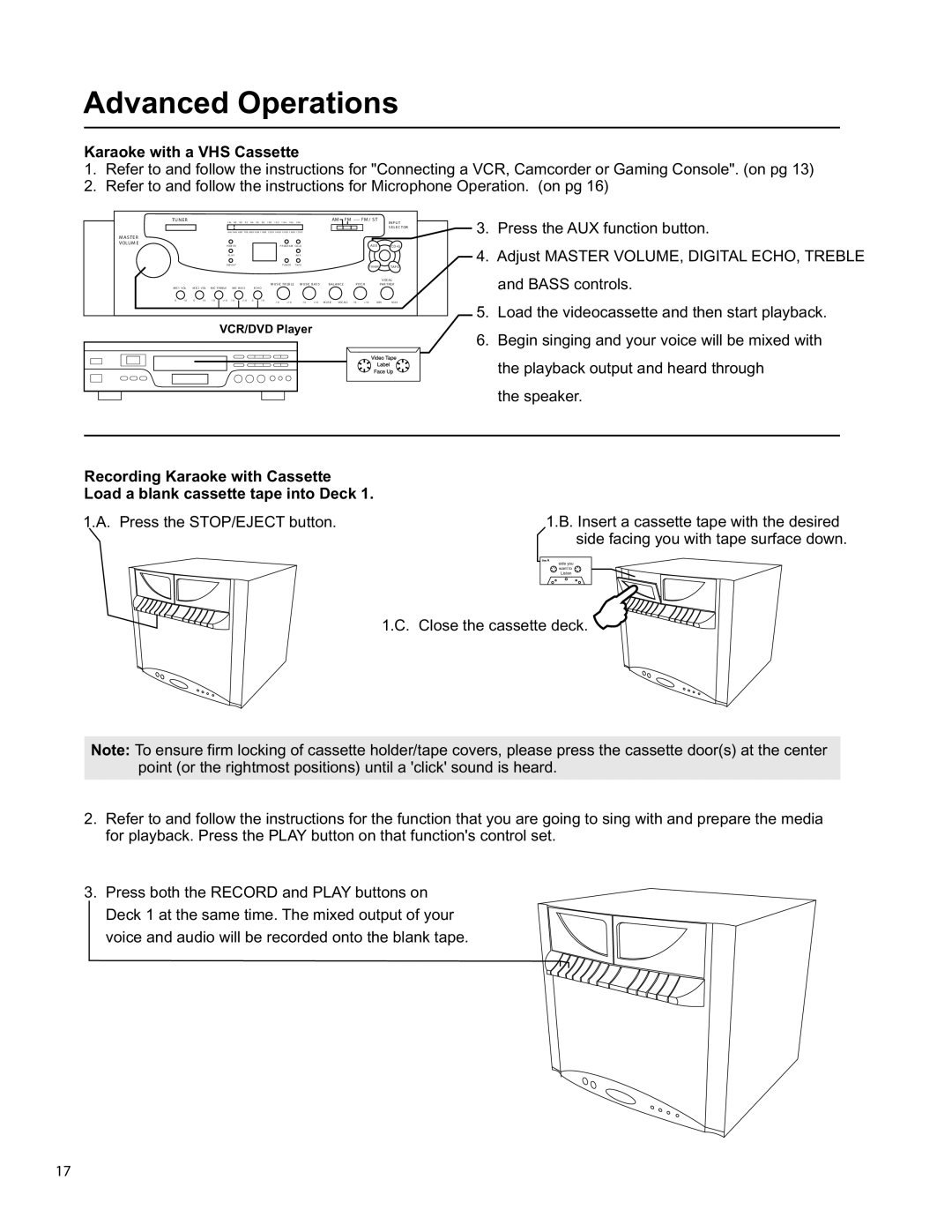 VocoPro DIGITAL KARAOKE SYSTEM owner manual Karaoke with a VHS Cassette 