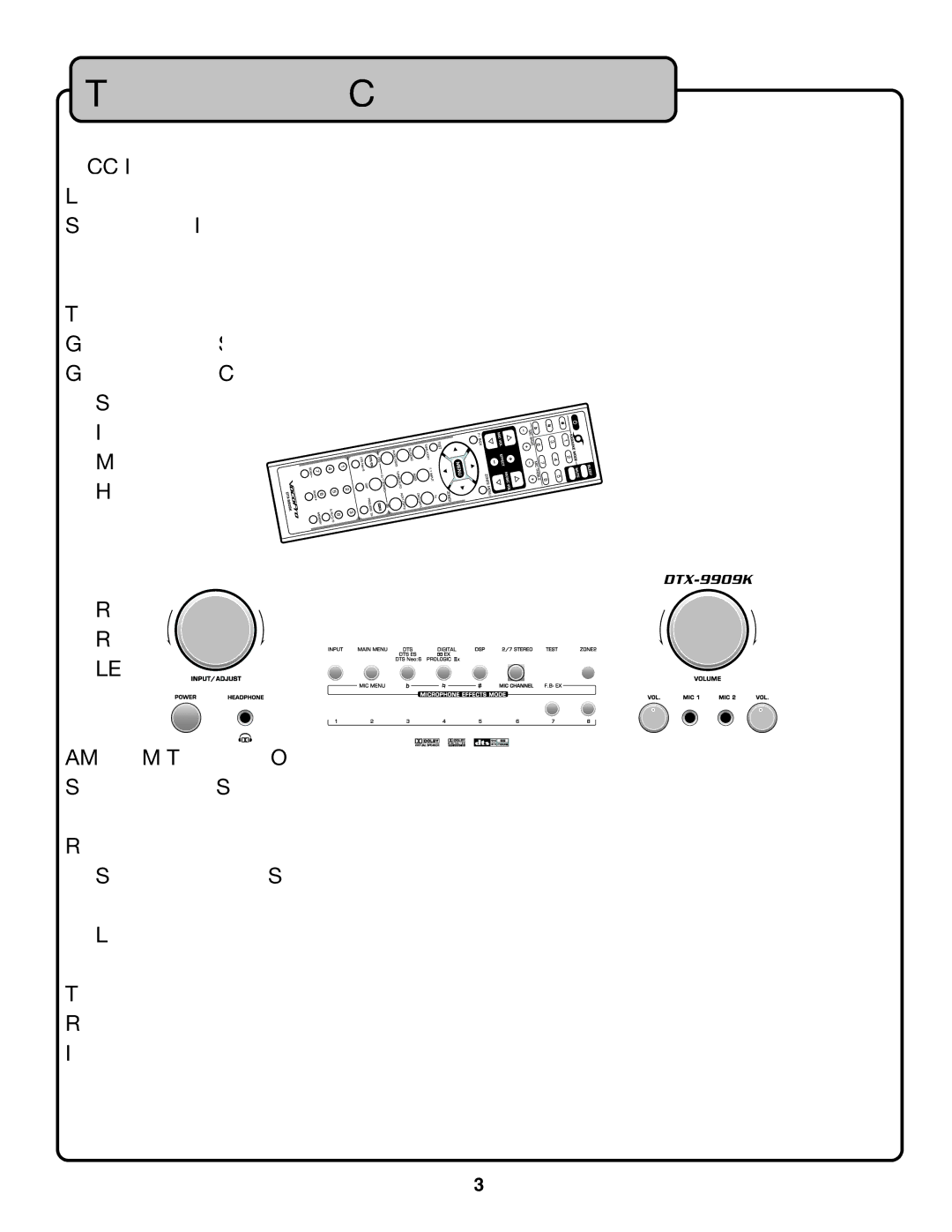 VocoPro DTX-9909K owner manual Table of Contents 