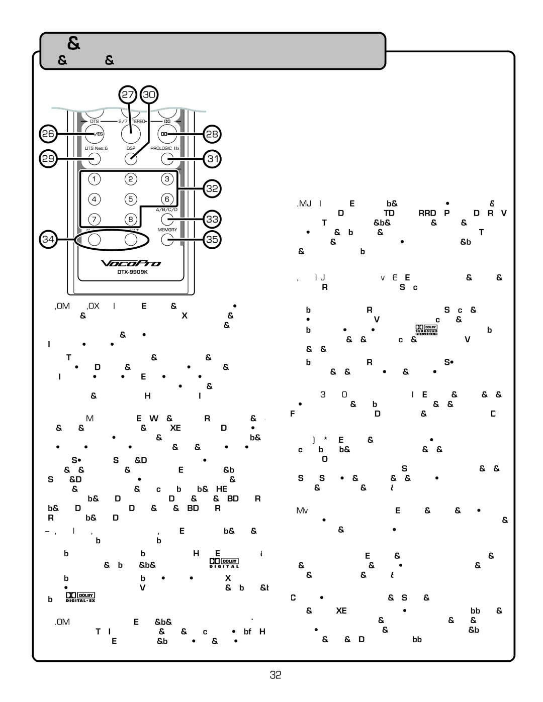 VocoPro DTX-9909K owner manual Descriptions and Functions 