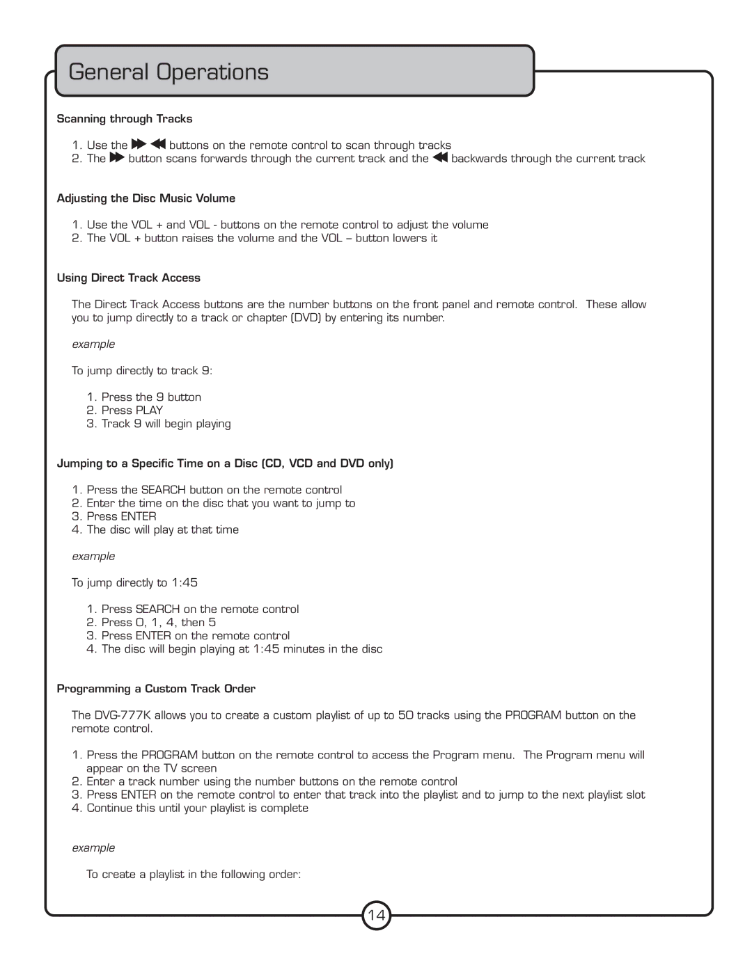 VocoPro DVG-777K owner manual Example 