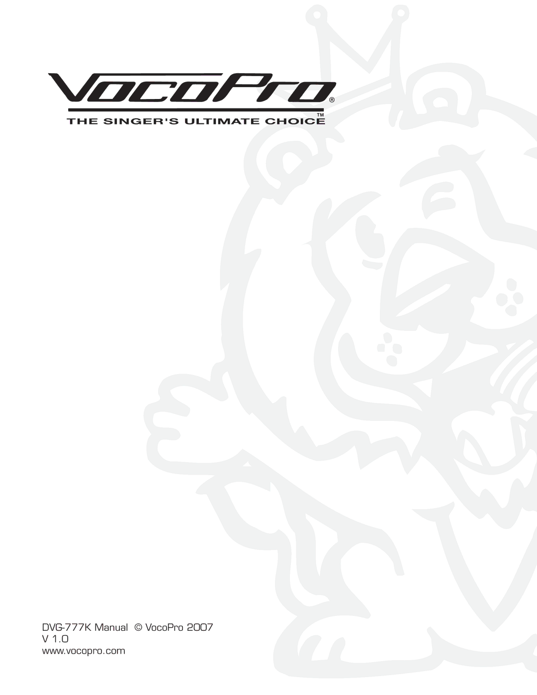 VocoPro owner manual DVG-777K Manual VocoPro 