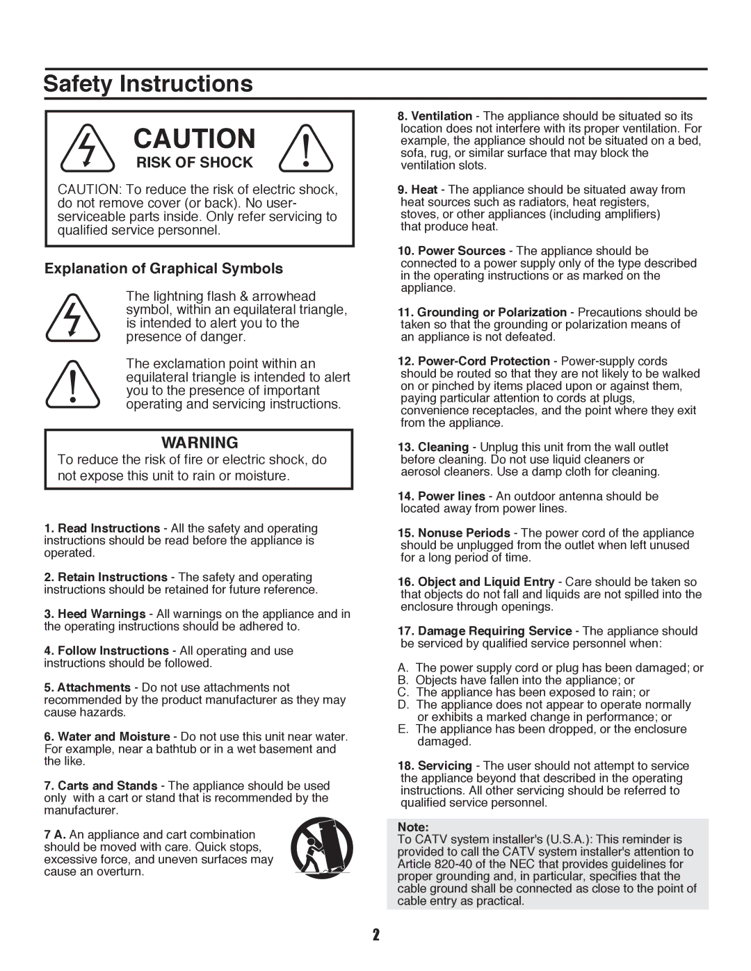 VocoPro DVX-680K owner manual Safety Instructions 