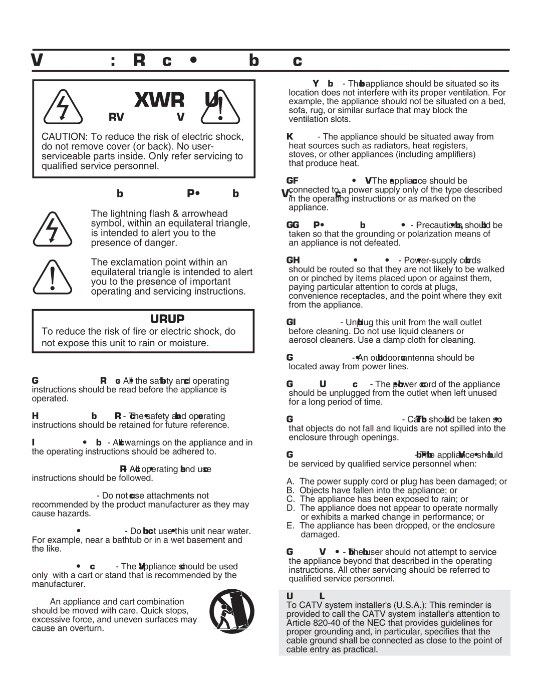 VocoPro DVX-780K owner manual Safety Instructions 