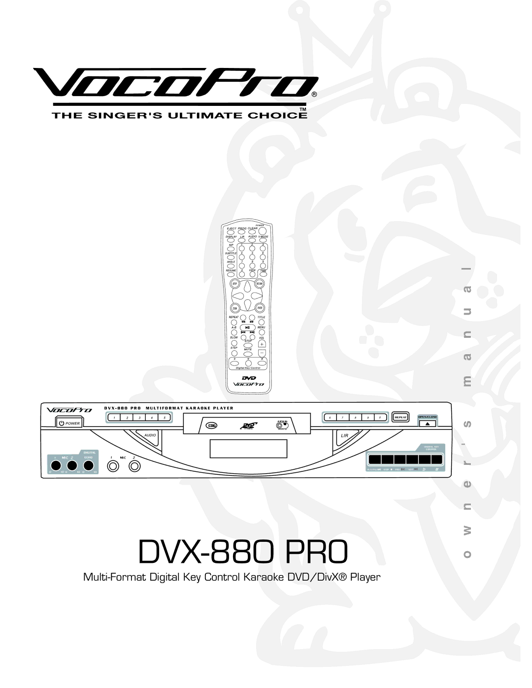 VocoPro DVX-880 Pro owner manual DVX-880 PRO 