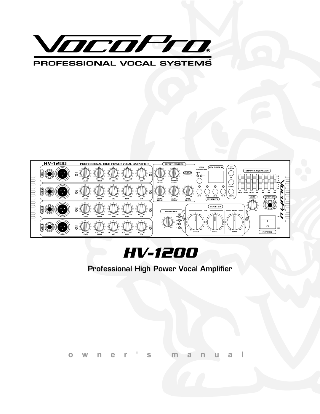 VocoPro HV-1200 owner manual 