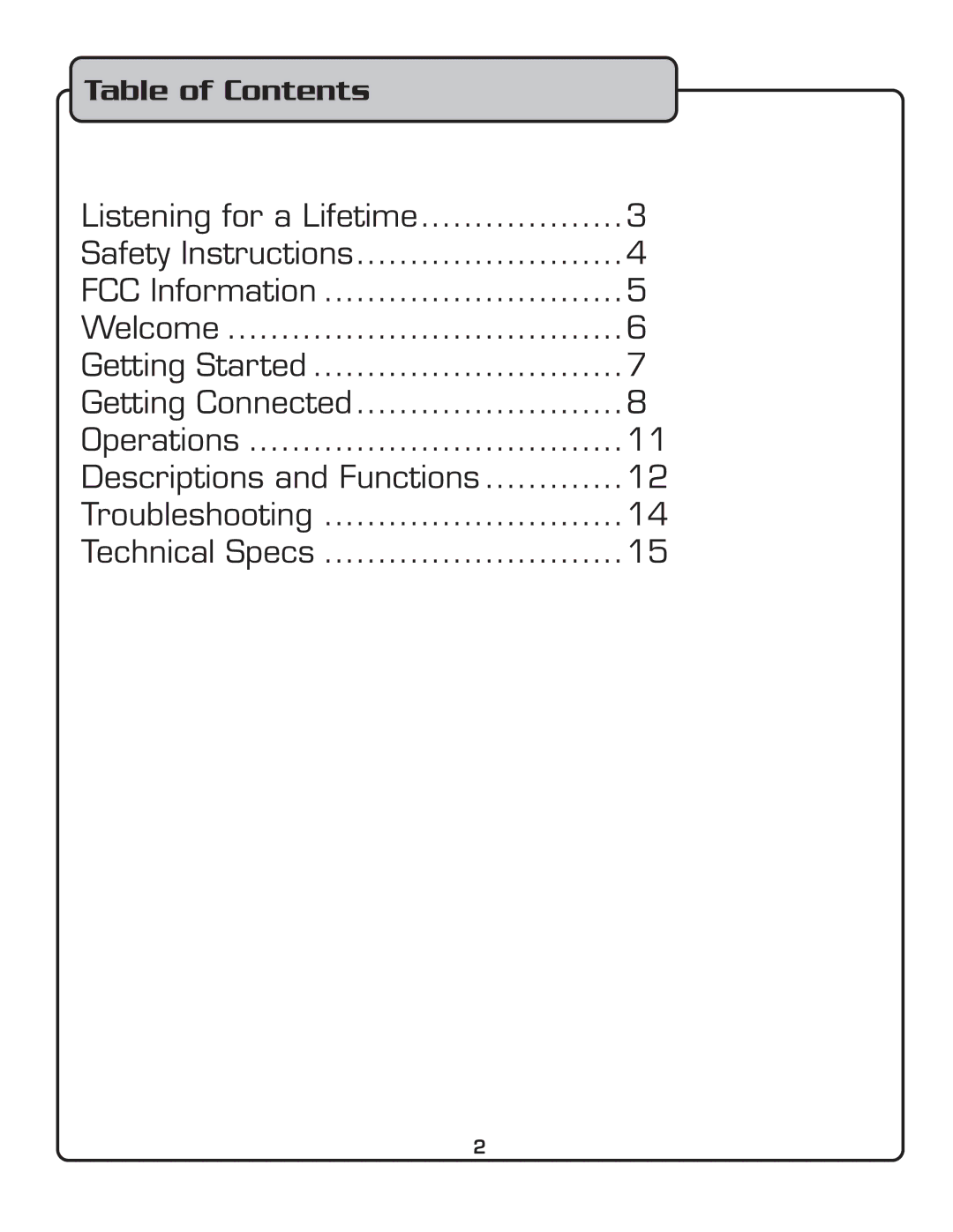 VocoPro IR-9000 owner manual Table of Contents 