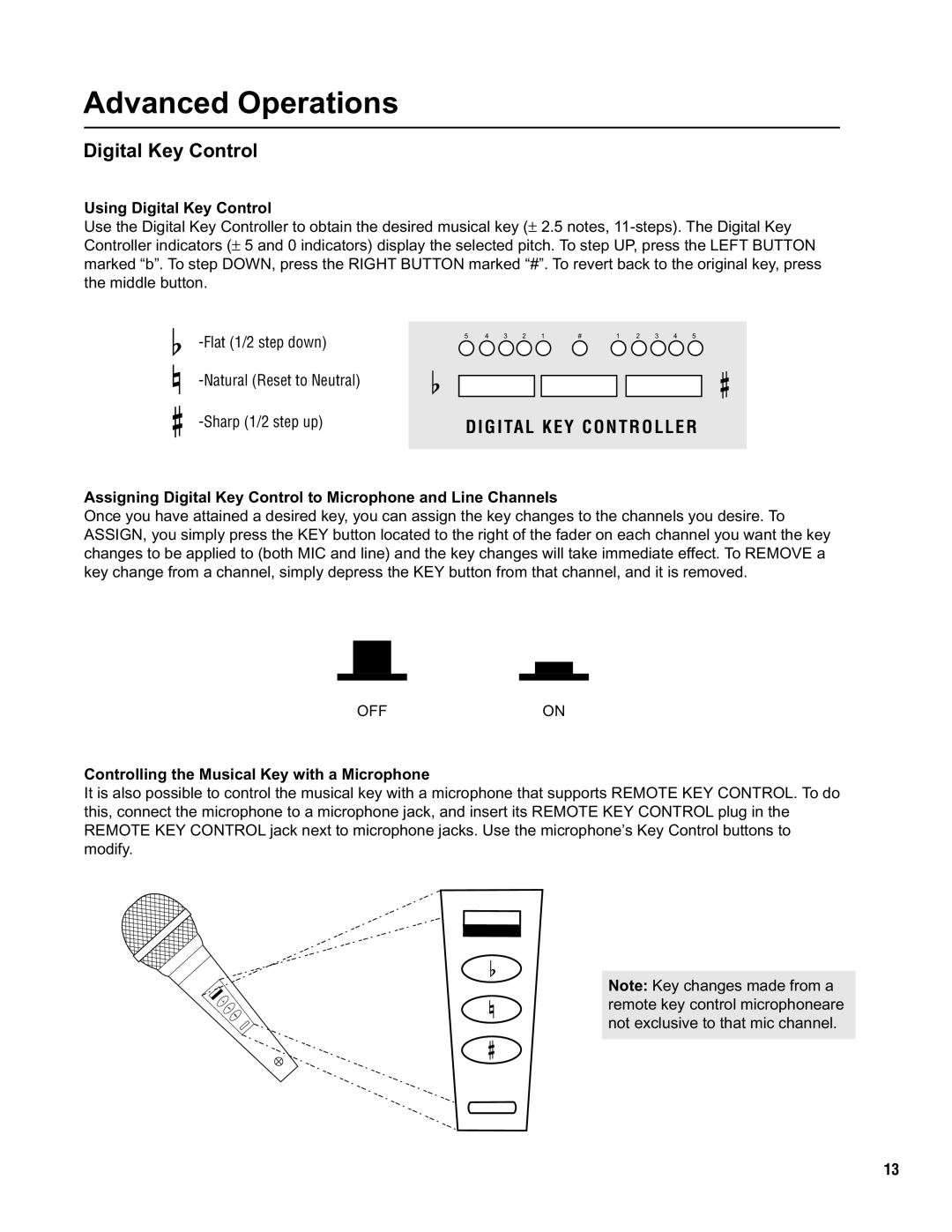 VocoPro KJ-7000 Pro Advanced Operations, Using Digital Key Control, Controlling the Musical Key with a Microphone 