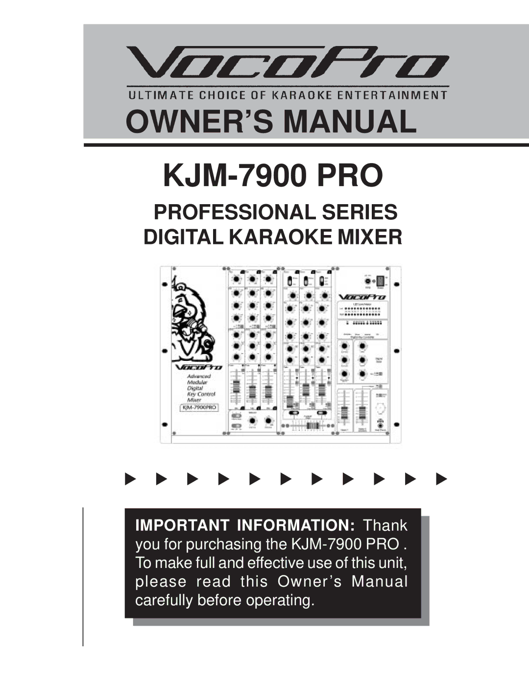 VocoPro KJM-7900 PRO owner manual 