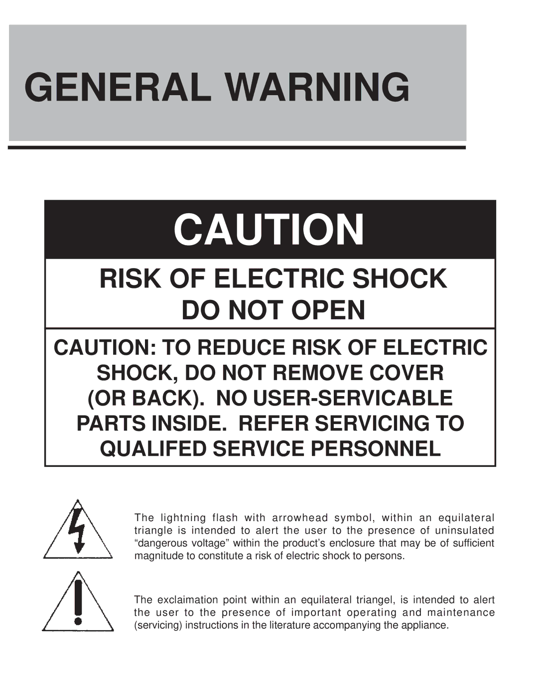 VocoPro KJM-7900 PRO owner manual General Warning 