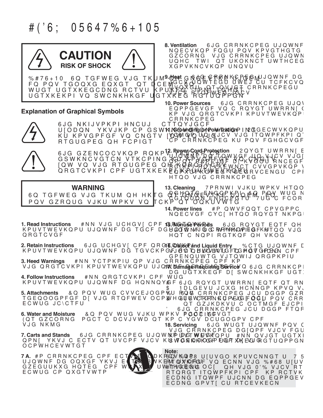 VocoPro Multi-Format USB/DVD/CD+G Karaoke Player, DVG-777K II owner manual Safety Instructions 