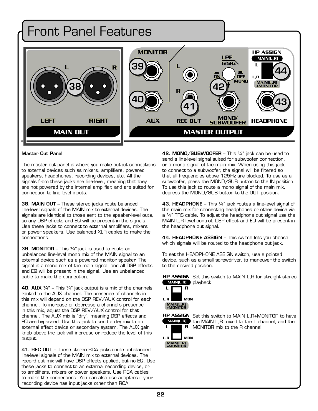 VocoPro PA-PRO 900 owner manual Front Panel Features 