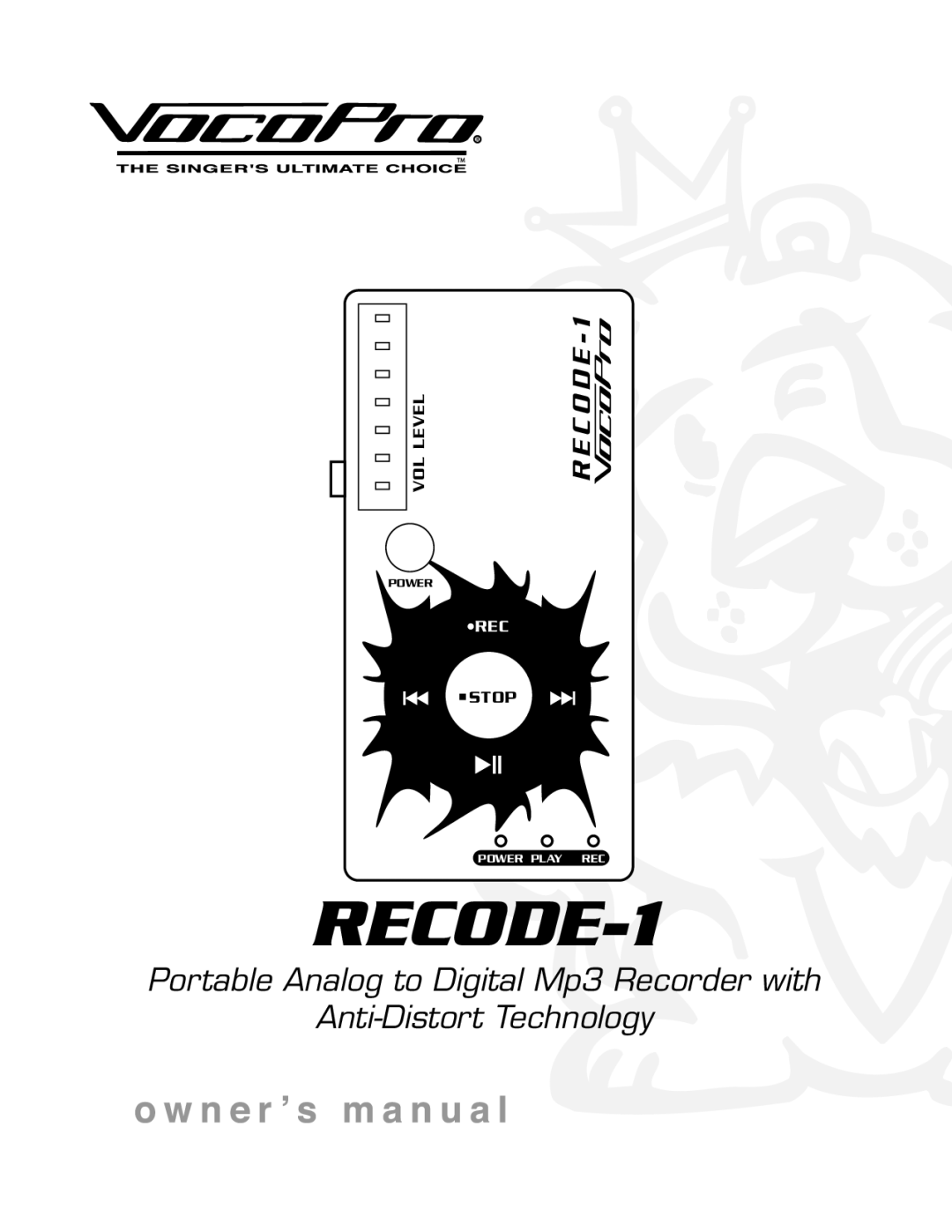 VocoPro RECODE-1 manual 