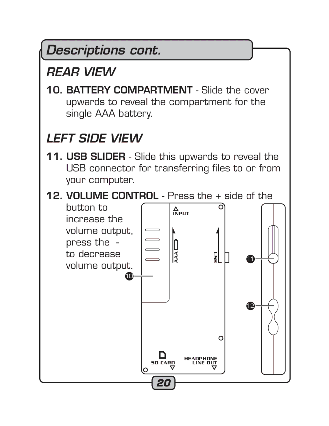 VocoPro RECODE-1 manual Rear View 