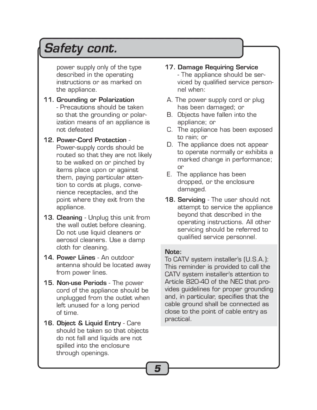 VocoPro RECODE-1 manual Safety 