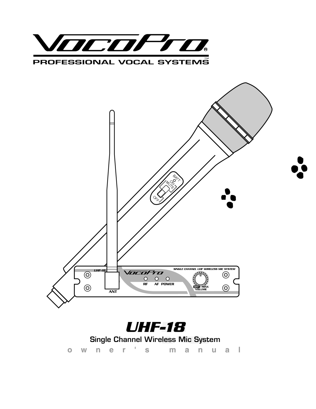 VocoPro UHF-18 owner manual 