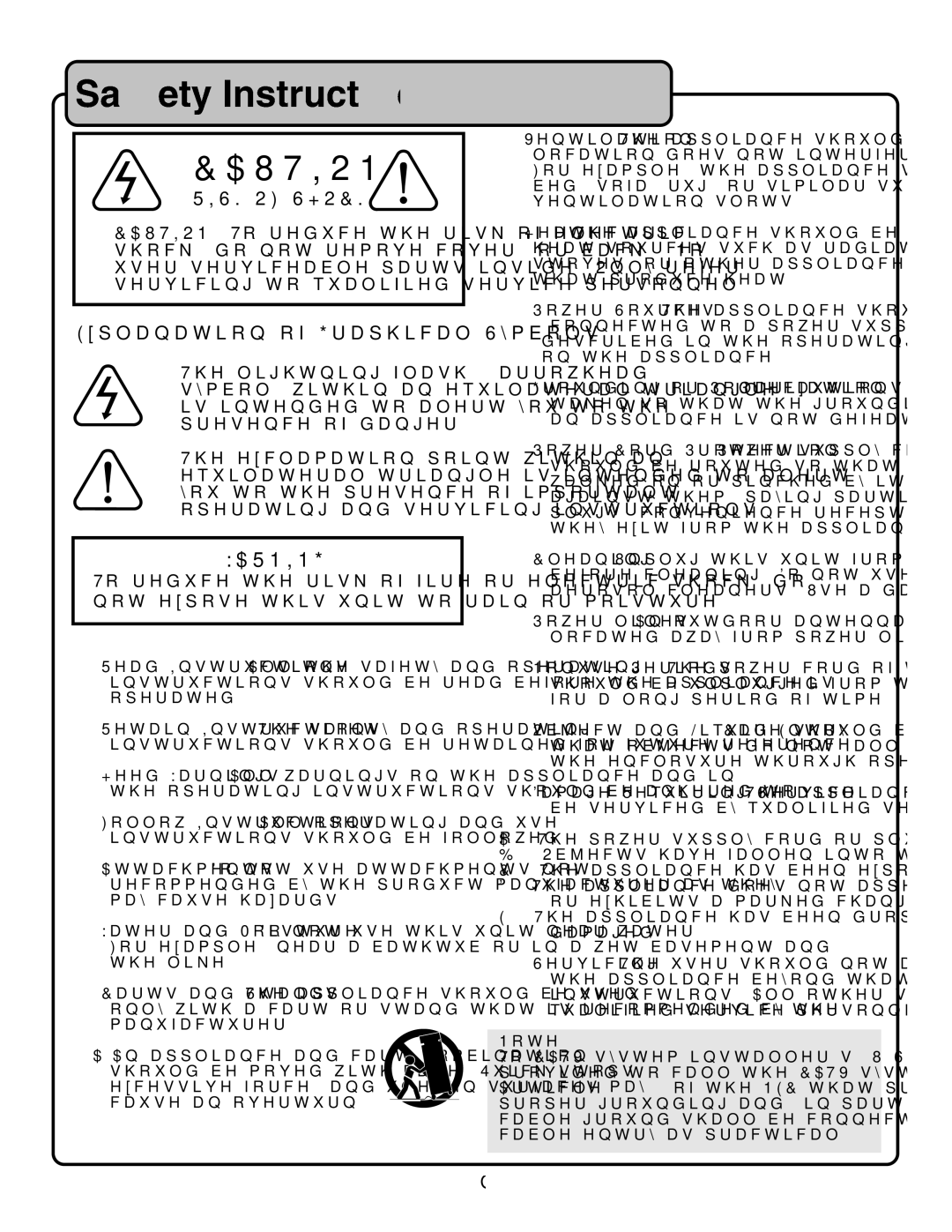 VocoPro UHF-5900 owner manual Risk of Shock 