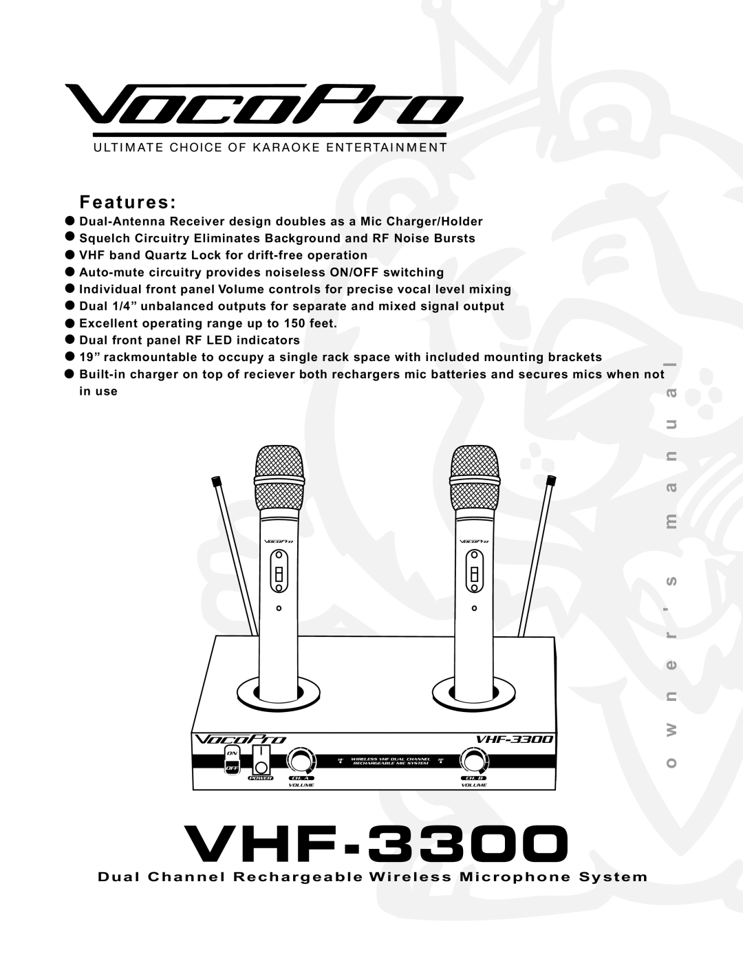 VocoPro VHF-3300 owner manual 