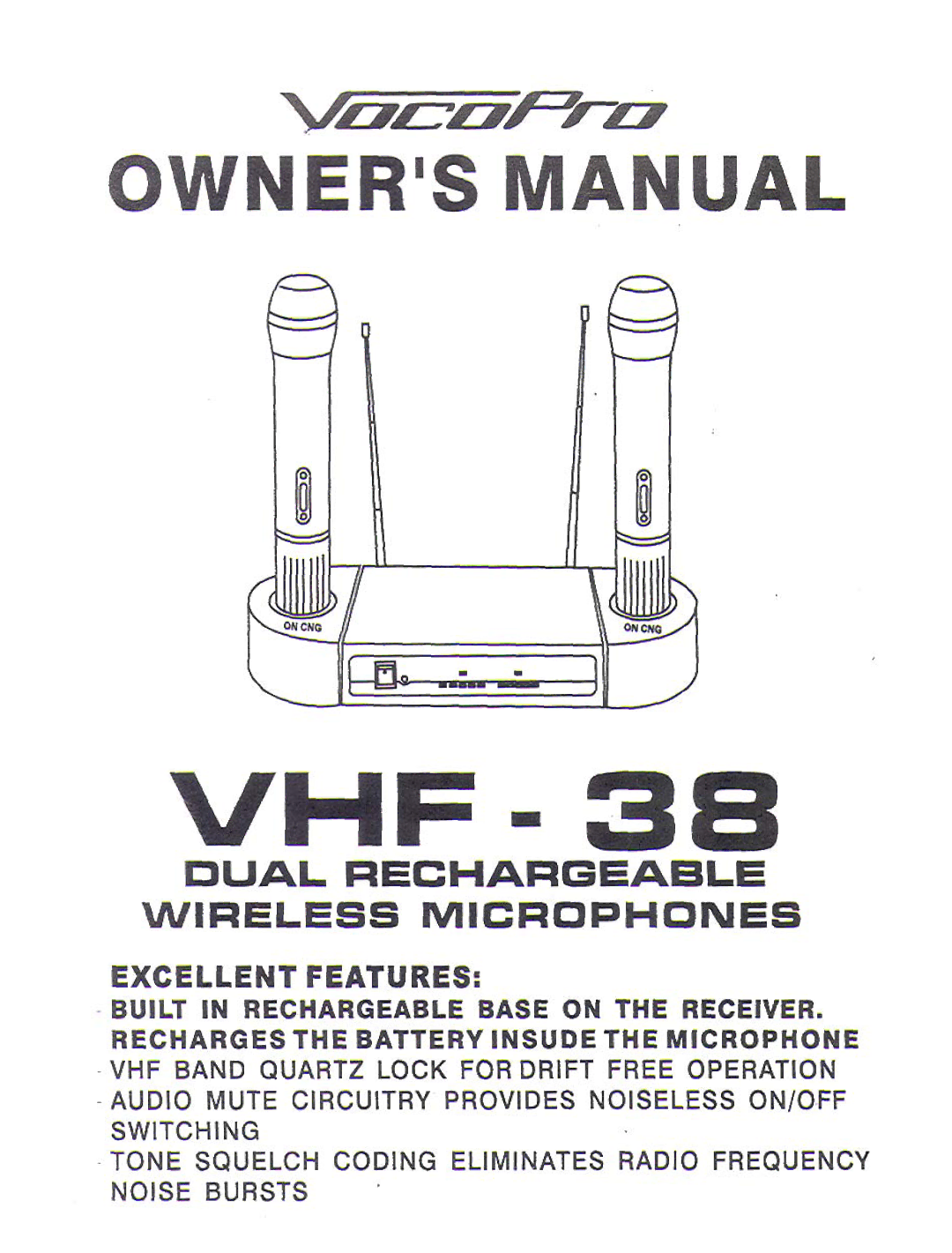 VocoPro VHF-38 manual 