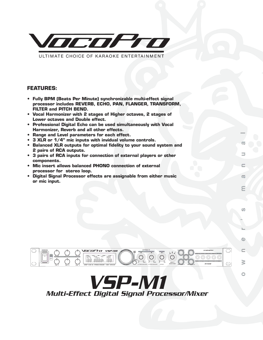 VocoPro VSP-M1 owner manual 