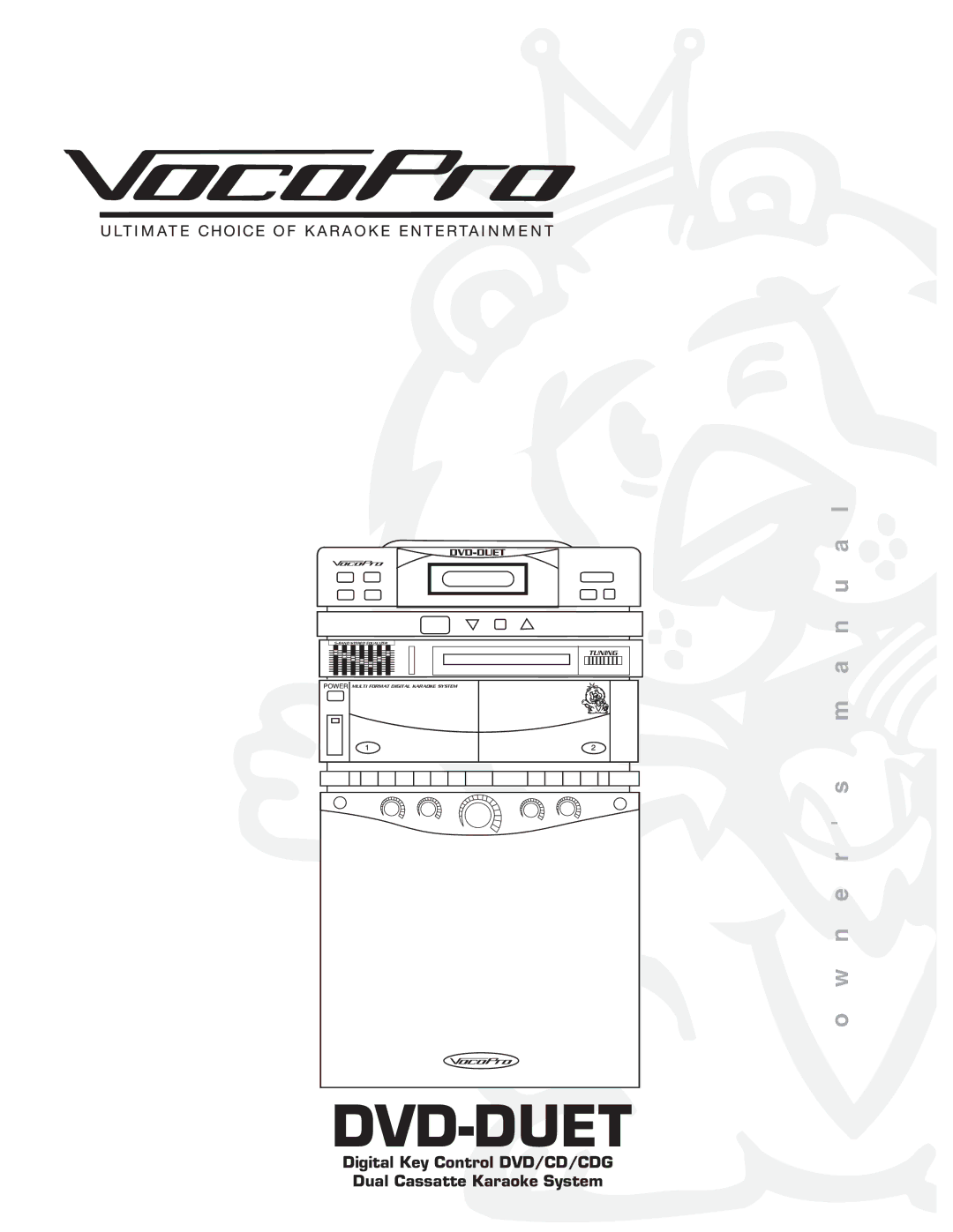 VocoPro DVD-Duet Multi Format Digital Karaoke System 5-Band Stereo Equalizer Tuning owner manual Dvd-Duet 