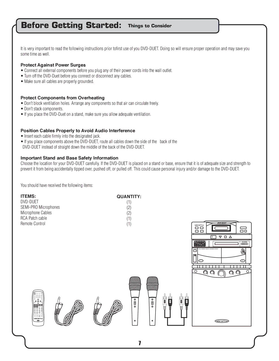 VocoPro DVD-Duet Multi Format Digital Karaoke System 5-Band Stereo Equalizer Tuning owner manual 