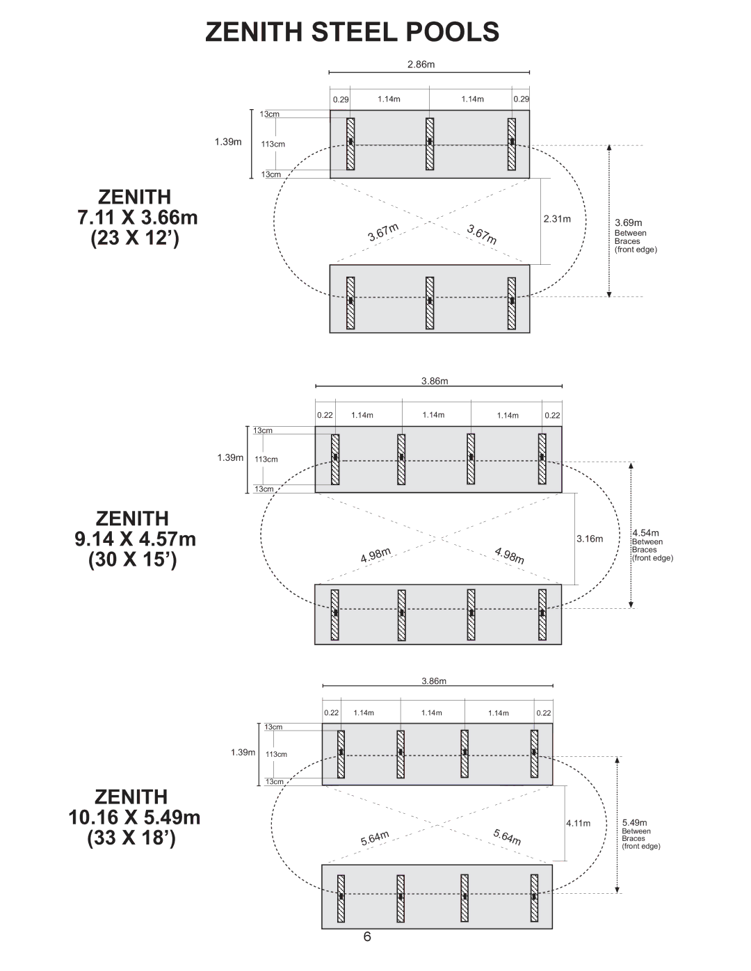 Vogue Industrial ABOVE GROUND SWIMMING POOL manual Zenith Steel Pools 