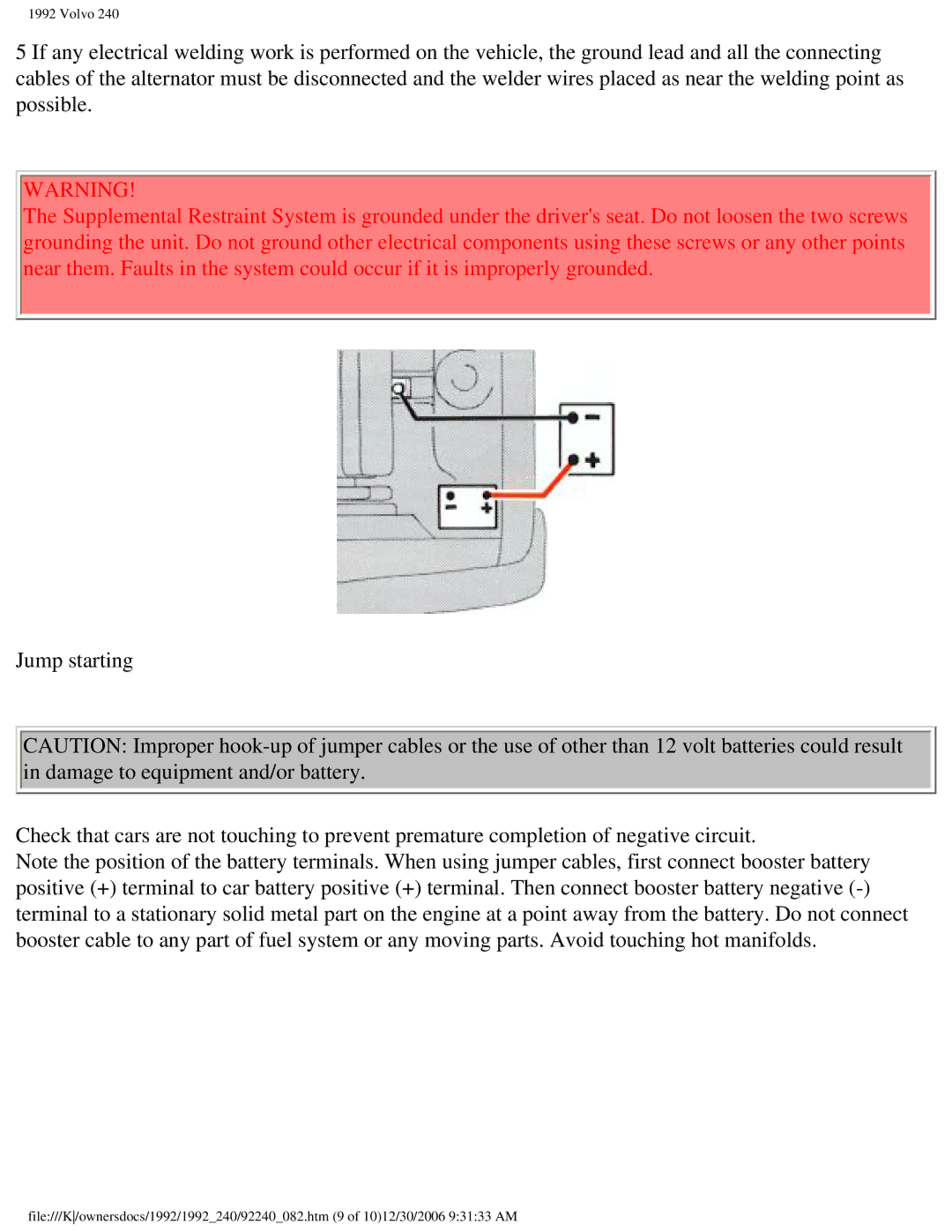 Volvo 1992 240 owner manual Volvo 