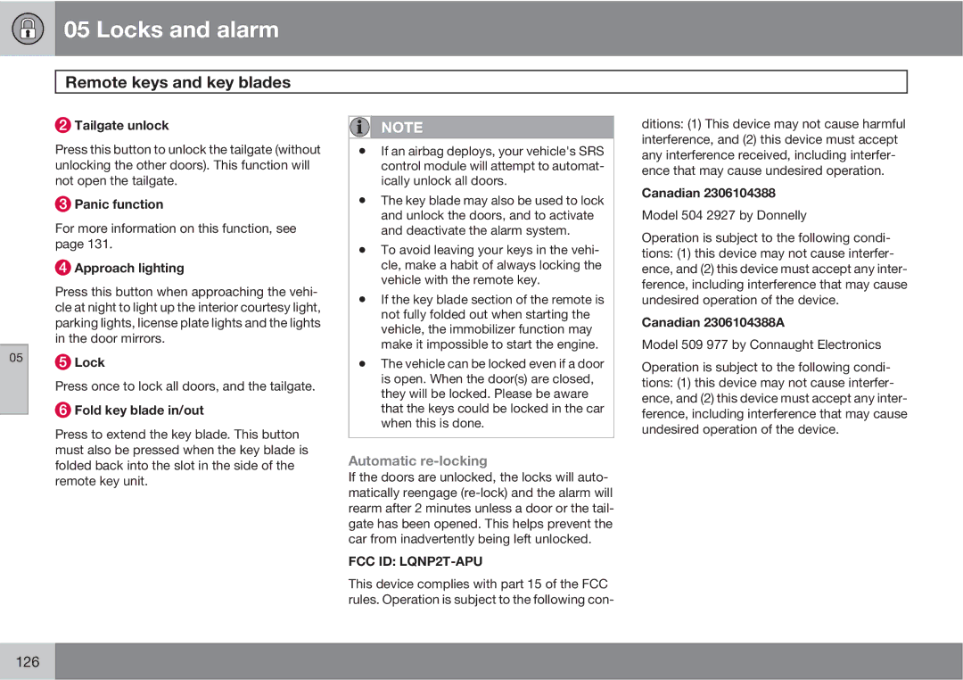 Volvo XC90 owner manual Automatic re-locking 