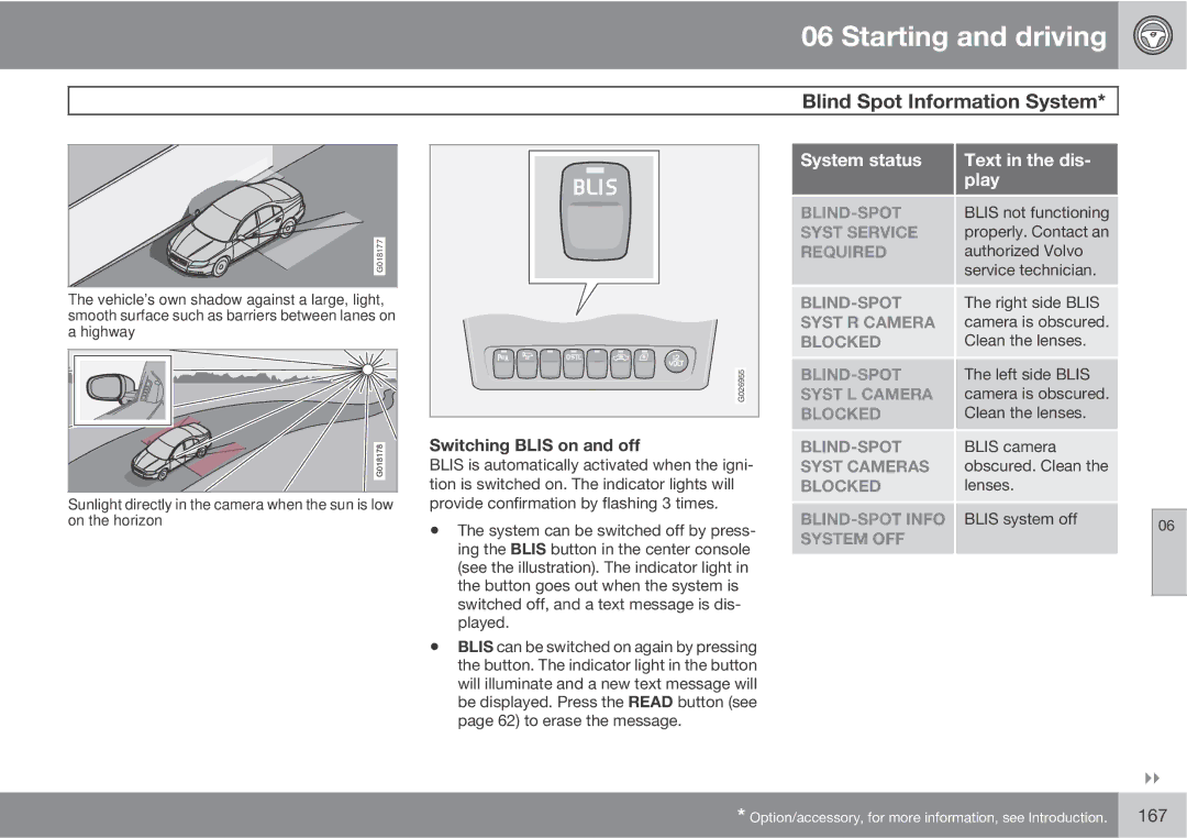 Volvo XC90 owner manual System status Text in the dis Play 