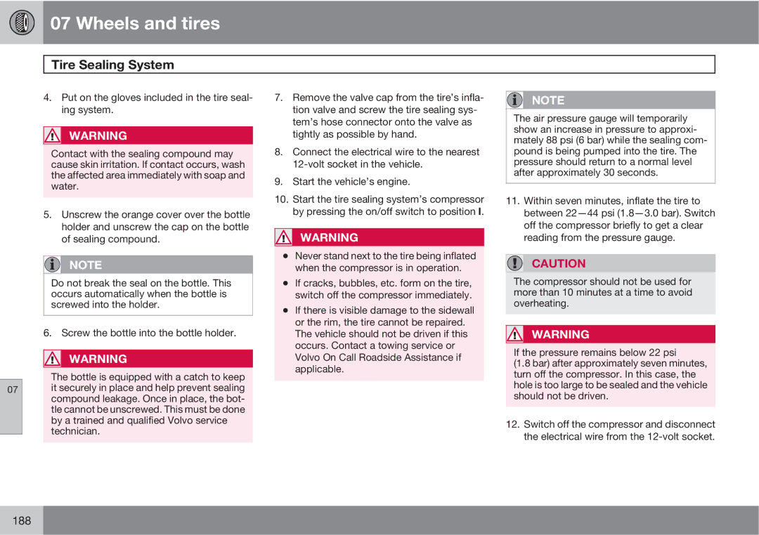 Volvo XC90 owner manual 188 