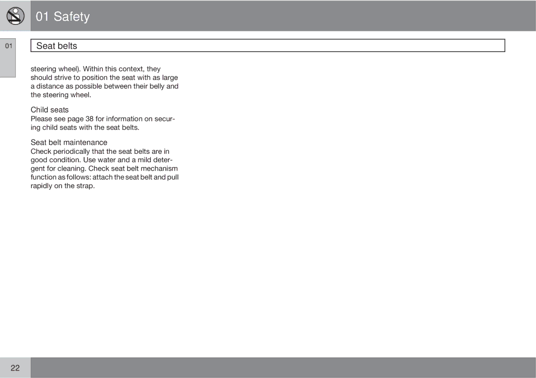 Volvo XC90 owner manual Child seats, Seat belt maintenance 