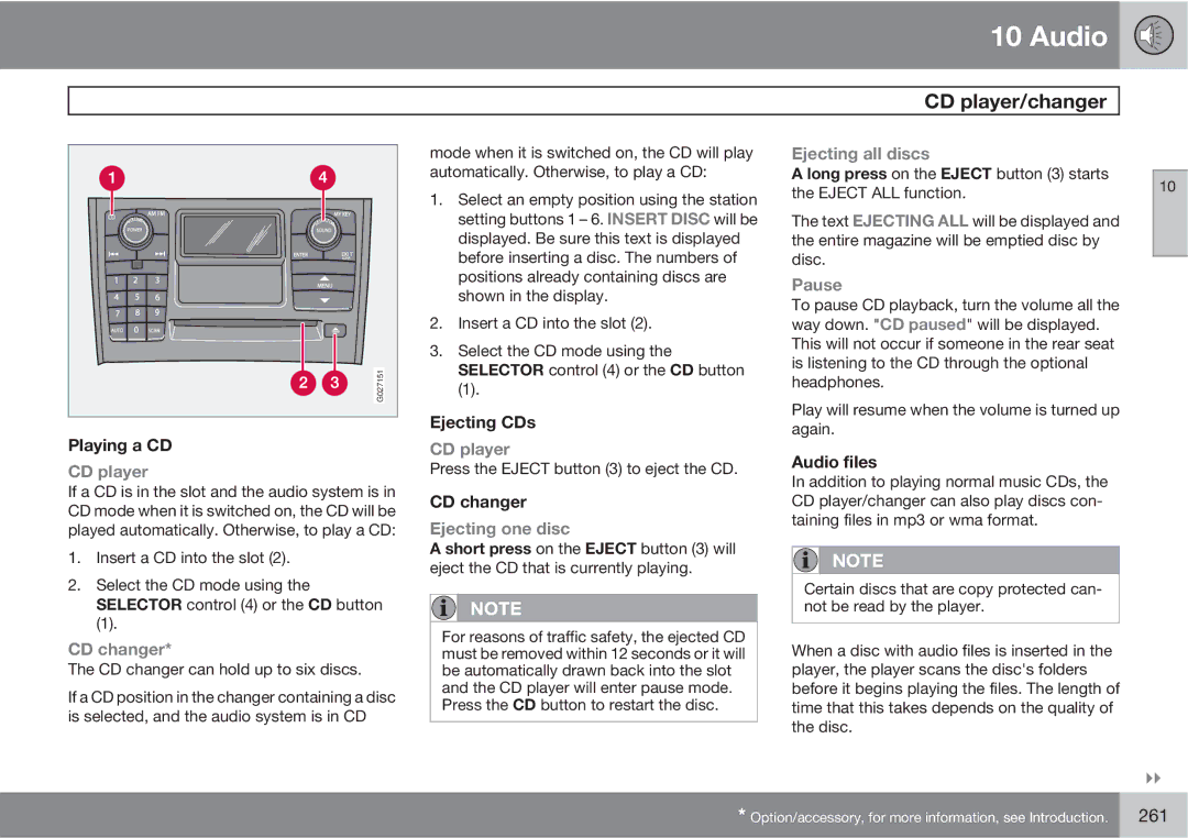 Volvo XC90 owner manual CD player/changer 