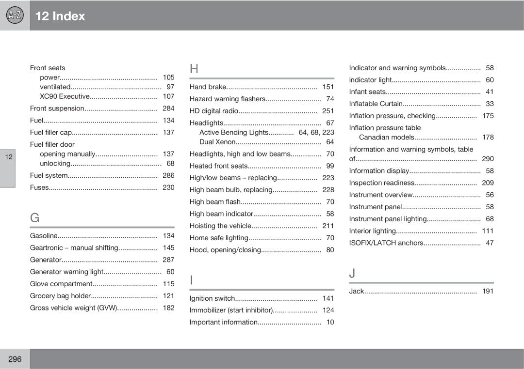 Volvo XC90 owner manual 296 