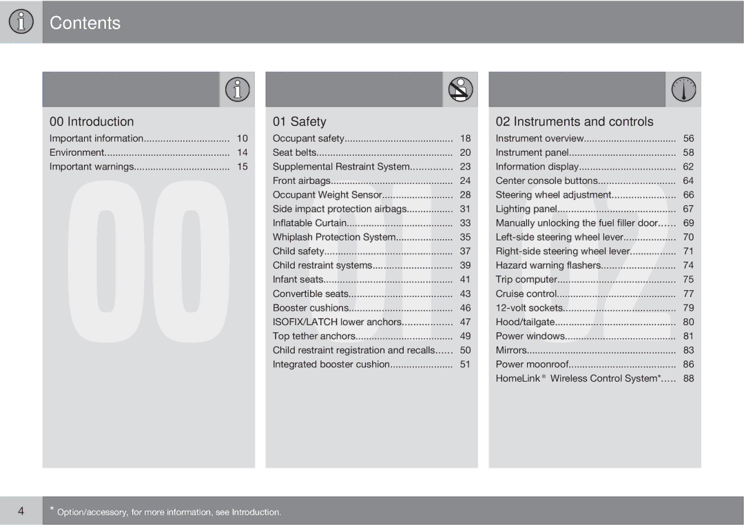 Volvo XC90 owner manual Contents 