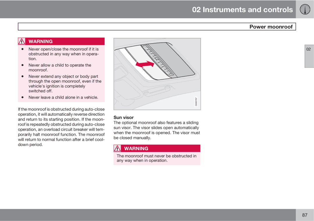 Volvo XC90 owner manual Sun visor 