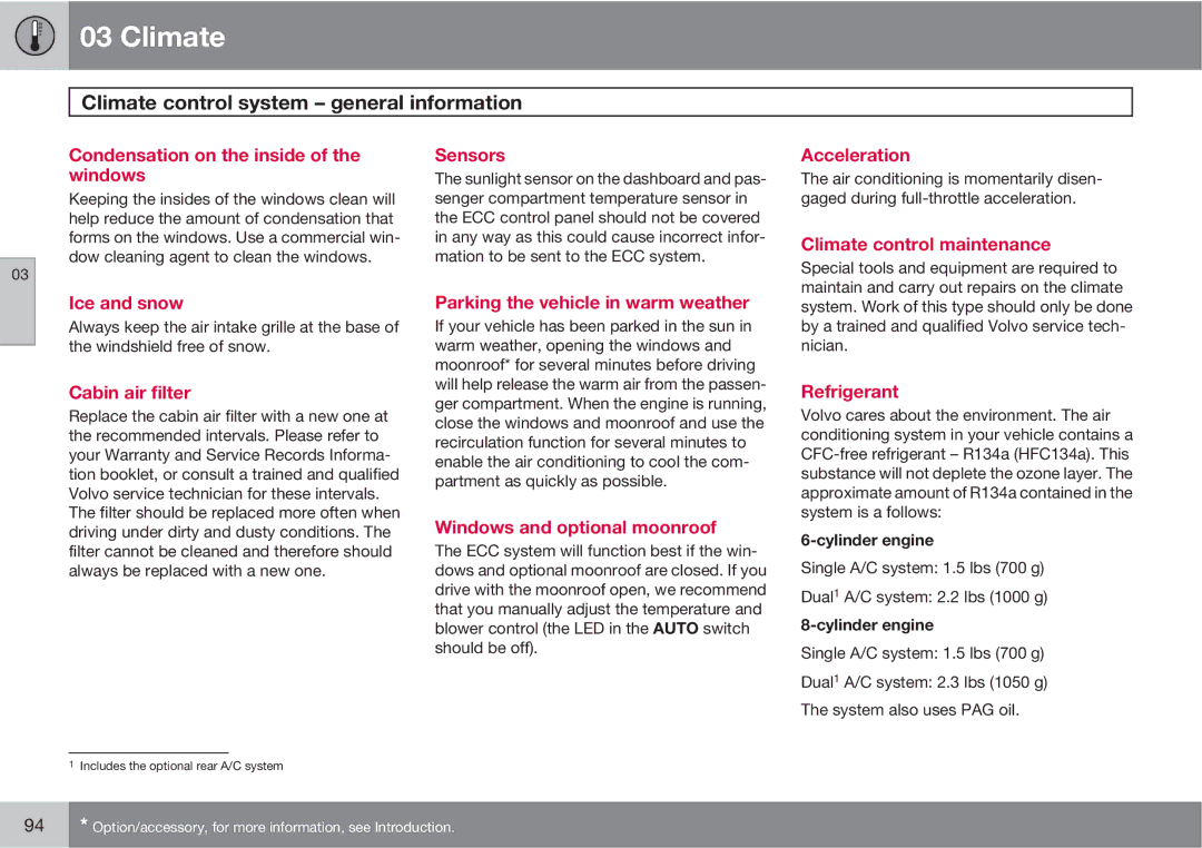Volvo XC90 owner manual Climate control system general information 