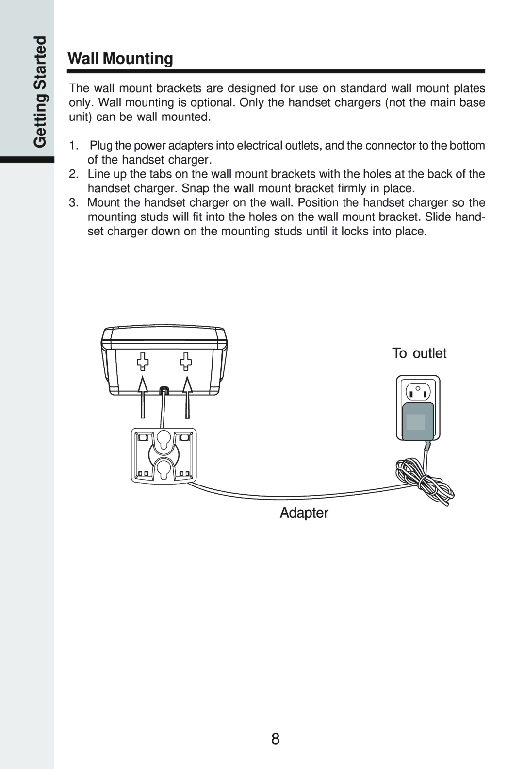 Vonage IP8100-2/81003 manual Getting Started Wall Mounting 