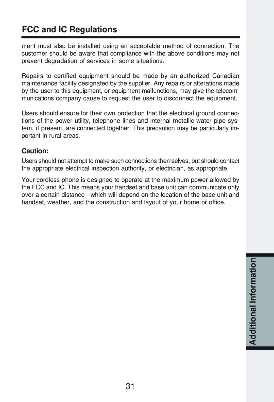 Vonage IP8100-2/81003 manual FCC and IC Regulations 