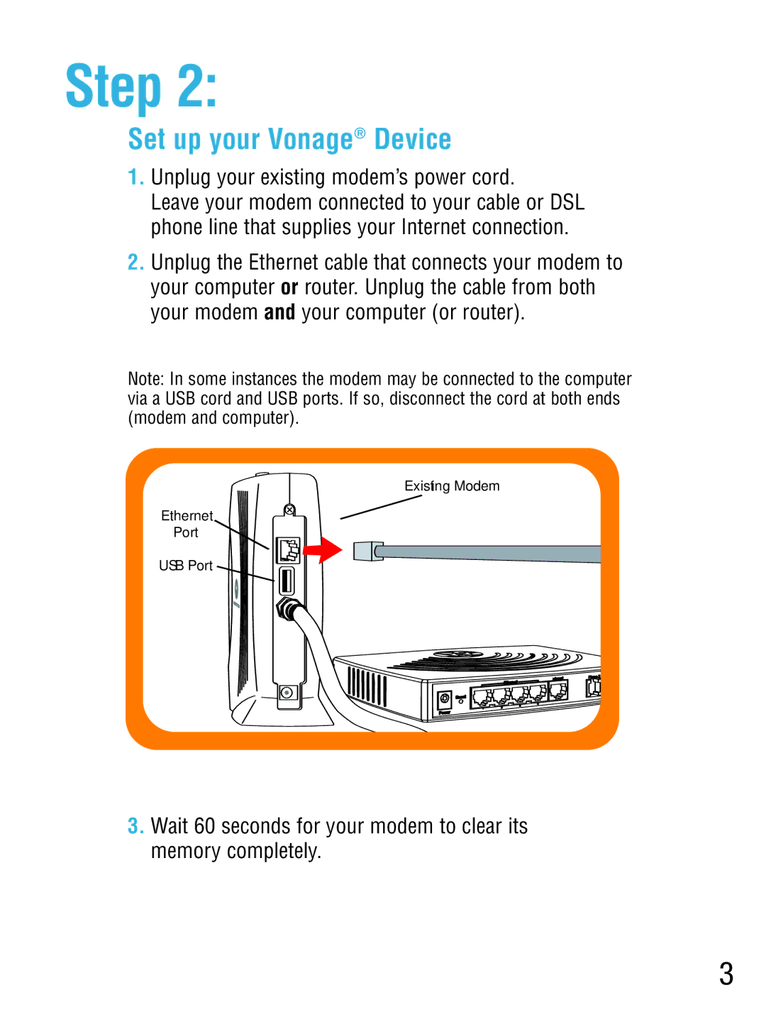 Vonage VT2542 manual Step 