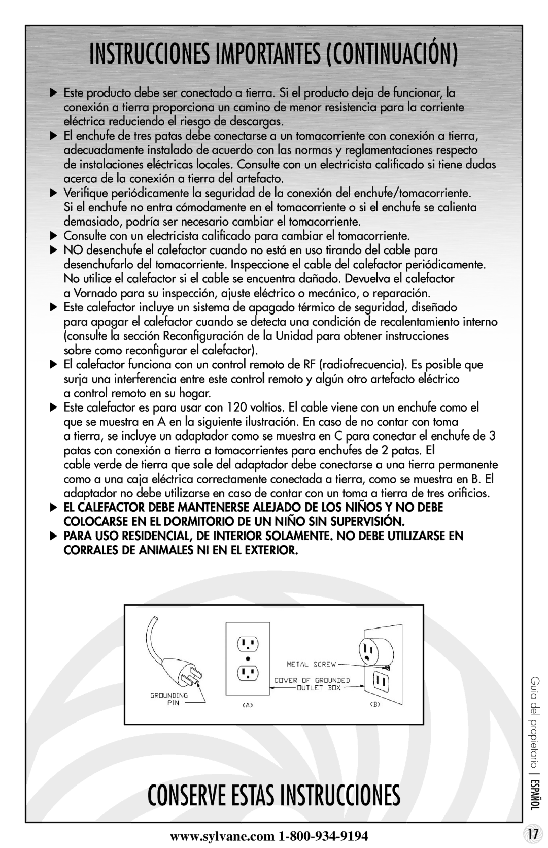 Vornado 600 manual Instrucciones Importantes Continuación 