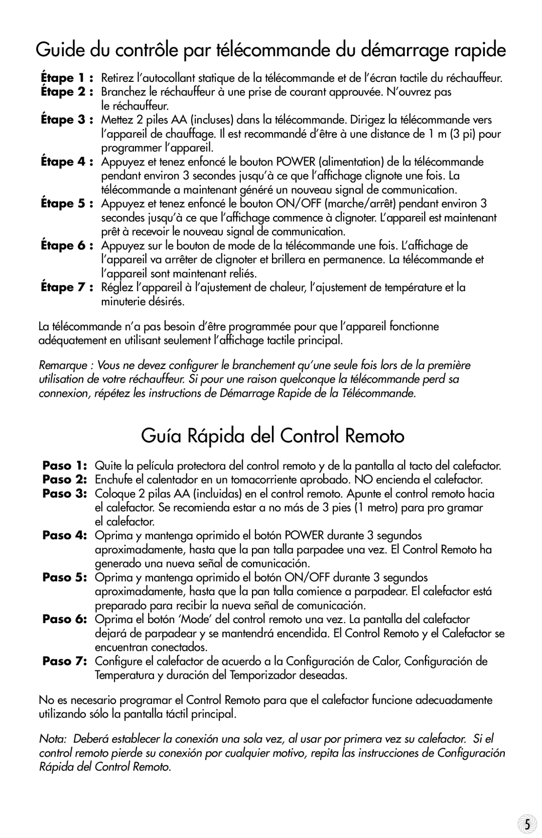 Vornado 600 manual Guía Rápida del Control Remoto, Guide du contrôle par télécommande du démarrage rapide 