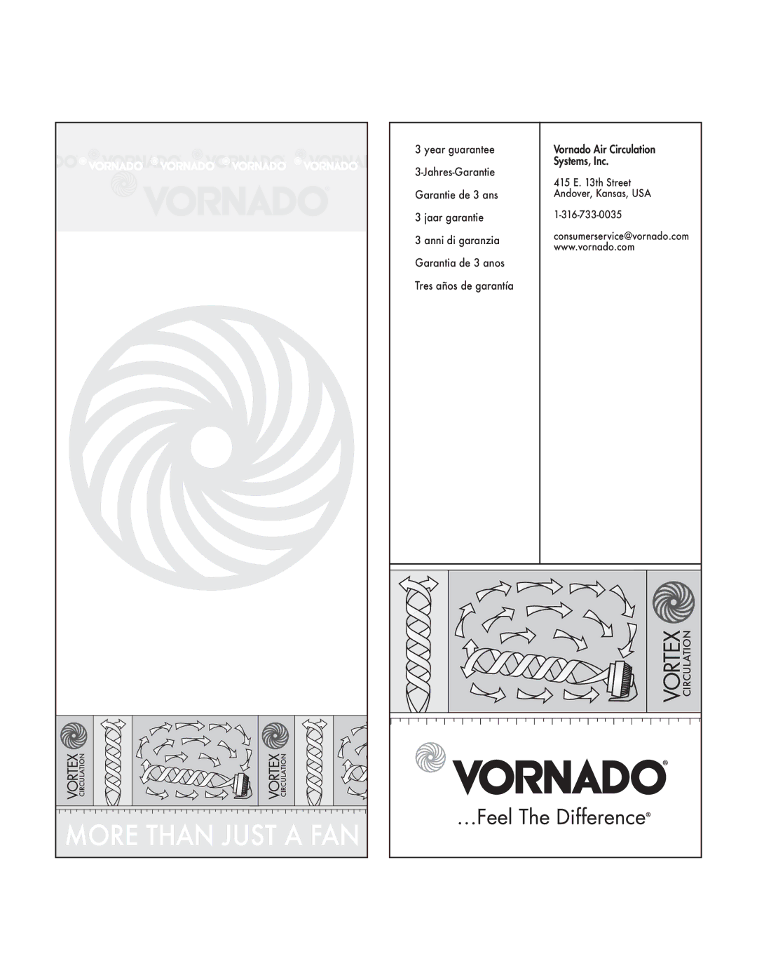 Vornado 620 manual do utilizador Consumerservice@vornado.com, Th Street Andover, Kansas, USA 